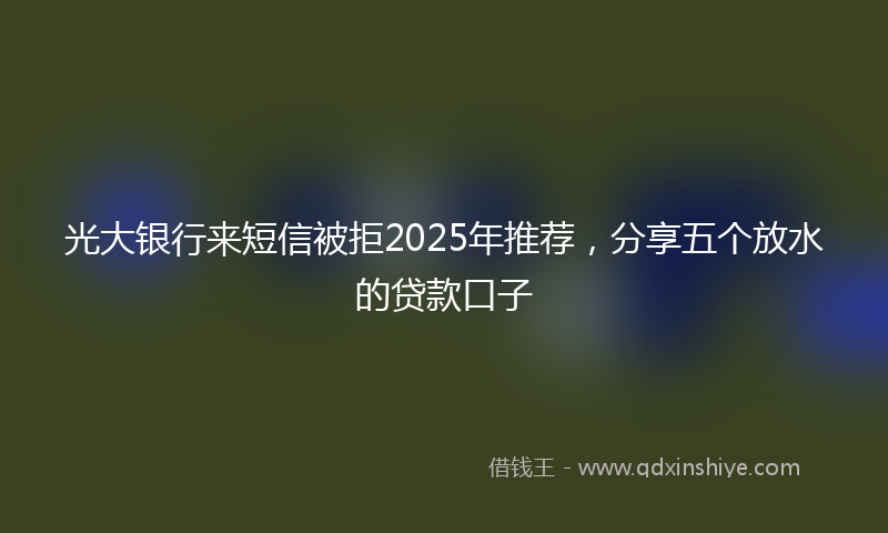 光大银行来短信被拒2025年推荐，分享五个放水的贷款口子