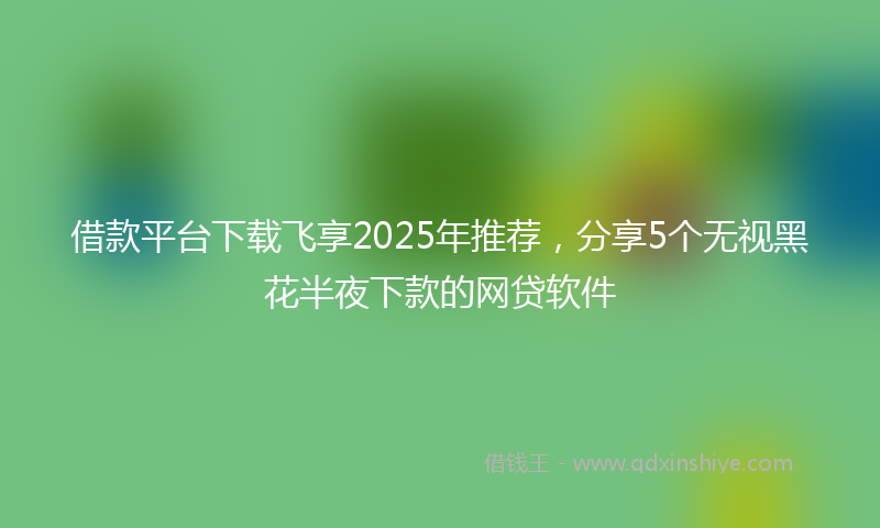 借款平台下载飞享2025年推荐，分享5个无视黑花半夜下款的网贷软件