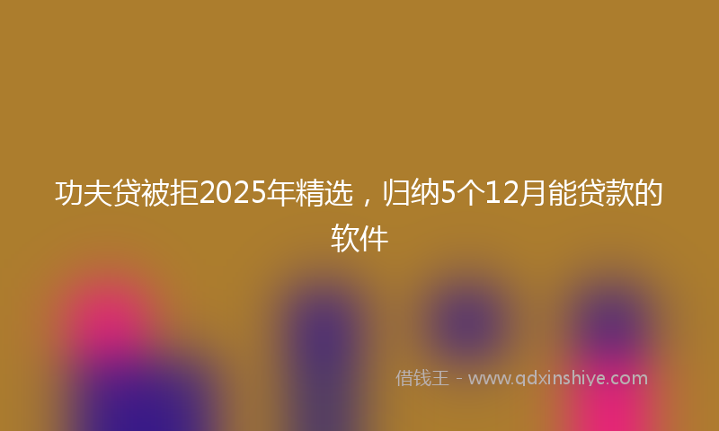 功夫贷被拒2025年精选，归纳5个12月能贷款的软件