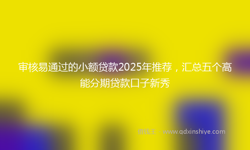 审核易通过的小额贷款2025年推荐，汇总五个高能分期贷款口子新秀