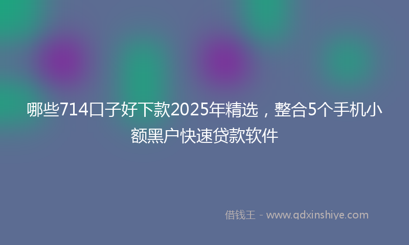 哪些714口子好下款2025年精选，整合5个手机小额黑户快速贷款软件