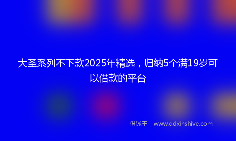 大圣系列不下款2025年精选，归纳5个满19岁可以借款的平台