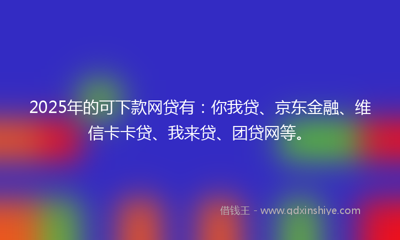 2025年的可下款网贷有：你我贷、京东金融、维信卡卡贷、我来贷、团贷网等。