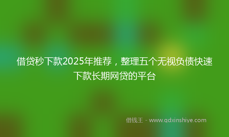 借贷秒下款2025年推荐，整理五个无视负债快速下款长期网贷的平台
