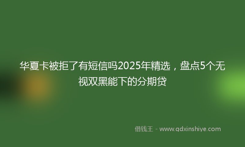 华夏卡被拒了有短信吗2025年精选，盘点5个无视双黑能下的分期贷