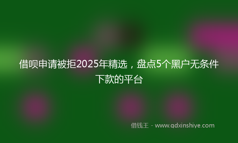 借呗申请被拒2025年精选，盘点5个黑户无条件下款的平台