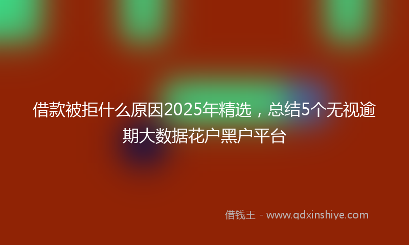 借款被拒什么原因2025年精选，总结5个无视逾期大数据花户黑户平台