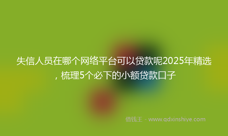 失信人员在哪个网络平台可以贷款呢2025年精选，梳理5个必下的小额贷款口子