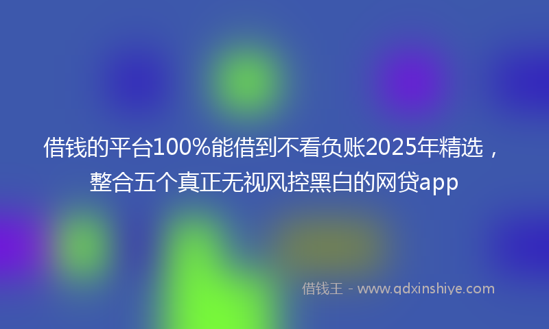 借钱的平台100%能借到不看负账2025年精选，整合五个真正无视风控黑白的网贷app