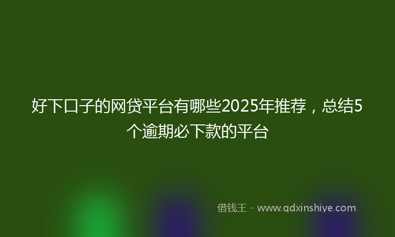 好下口子的网贷平台有哪些2025年推荐，总结5个逾期必下款的平台