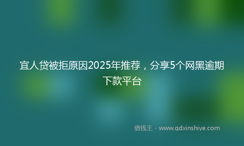 宜人贷被拒原因2025年推荐，分享5个网黑逾期下款平台