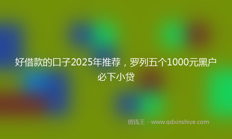 好借款的口子2025年推荐，罗列五个1000元黑户必下小贷