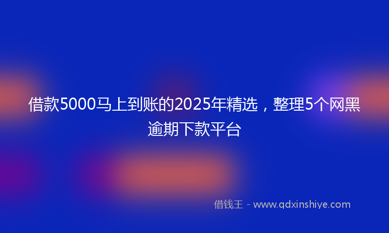 借款5000马上到账的2025年精选，整理5个网黑逾期下款平台