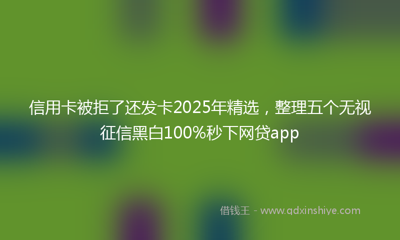 信用卡被拒了还发卡2025年精选，整理五个无视征信黑白100%秒下网贷app