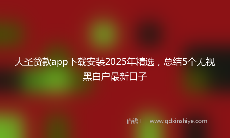 大圣贷款app下载安装2025年精选，总结5个无视黑白户最新口子