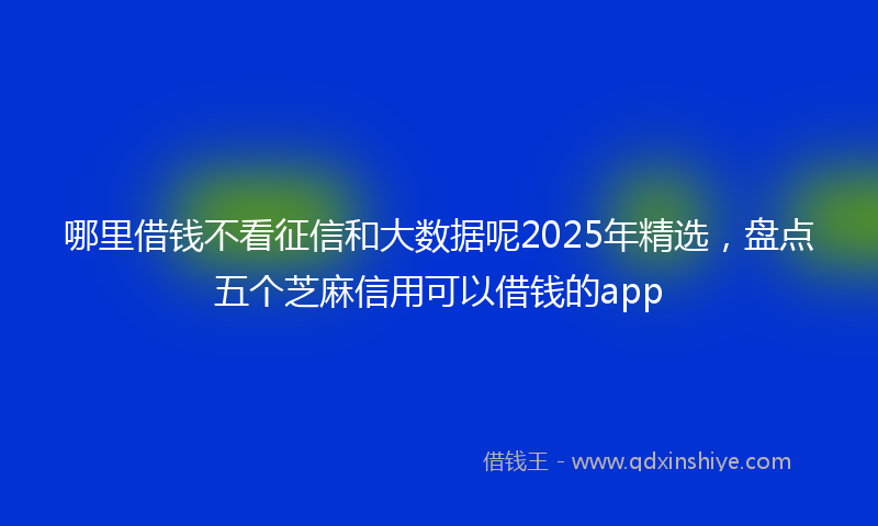 哪里借钱不看征信和大数据呢2025年精选，盘点五个芝麻信用可以借钱的app