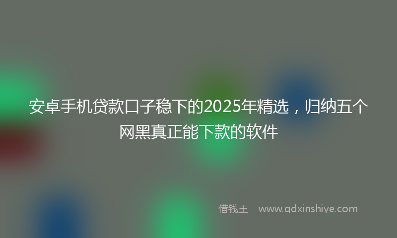 安卓手机贷款口子稳下的2025年精选，归纳五个网黑真正能下款的软件