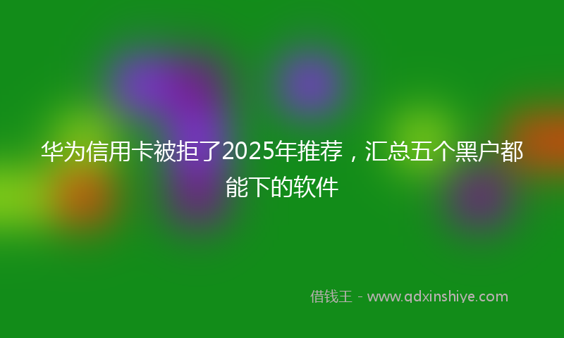 华为信用卡被拒了2025年推荐，汇总五个黑户都能下的软件