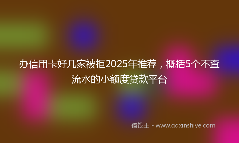 办信用卡好几家被拒2025年推荐，概括5个不查流水的小额度贷款平台