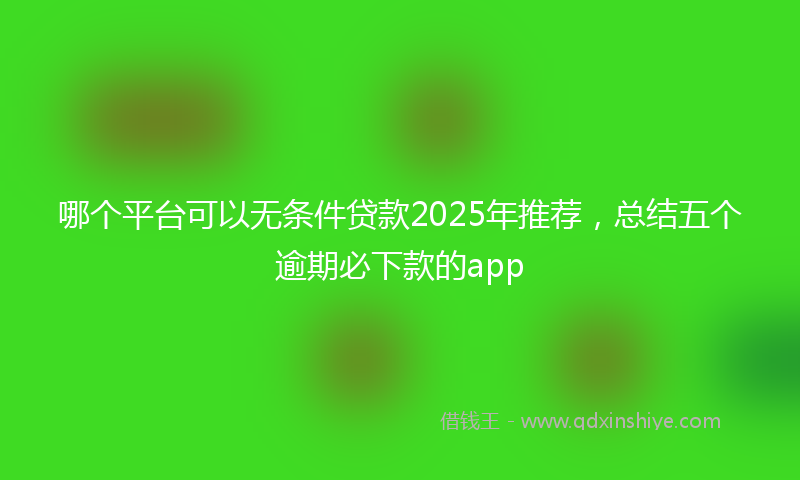 哪个平台可以无条件贷款2025年推荐，总结五个逾期必下款的app