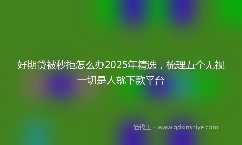 好期贷被秒拒怎么办2025年精选，梳理五个无视一切是人就下款平台