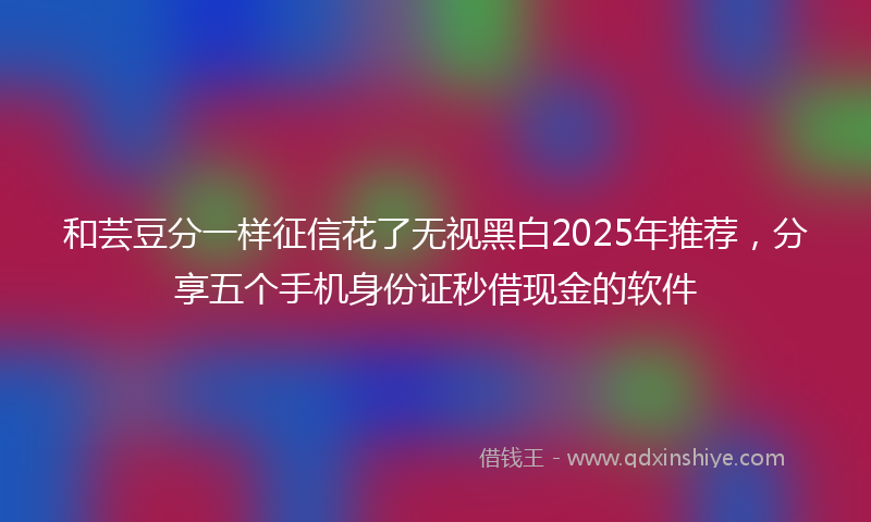 和芸豆分一样征信花了无视黑白2025年推荐，分享五个手机身份证秒借现金的软件