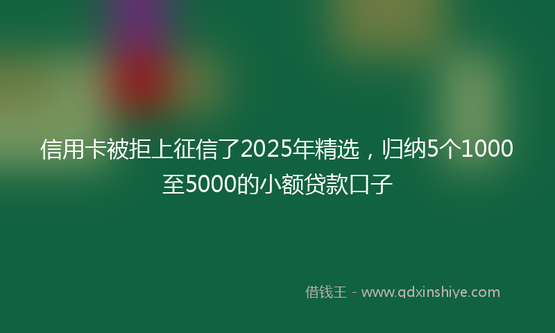信用卡被拒上征信了2025年精选,归纳5个1000至5000的小额贷款口子