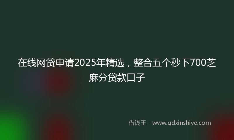 在线网贷申请2025年精选，整合五个秒下700芝麻分贷款口子