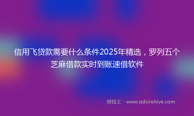 信用飞贷款需要什么条件2025年精选，罗列五个芝麻借款实时到账速借软件