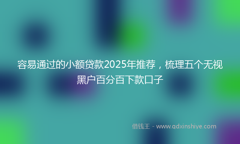 容易通过的小额贷款2025年推荐，梳理五个无视黑户百分百下款口子