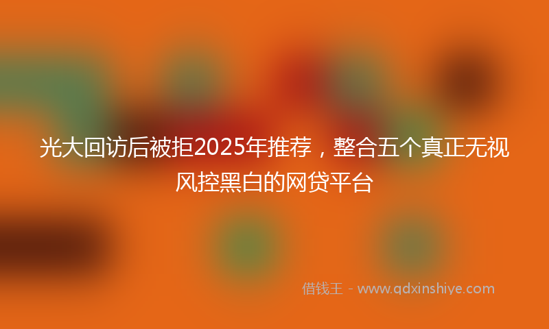 光大回访后被拒2025年推荐，整合五个真正无视风控黑白的网贷平台