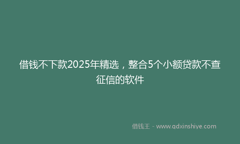 借钱不下款2025年精选，整合5个小额贷款不查征信的软件