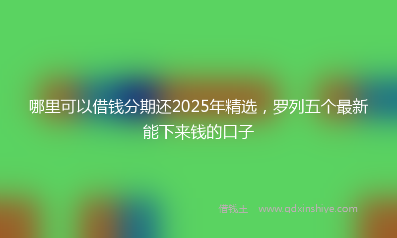 哪里可以借钱分期还2025年精选，罗列五个最新能下来钱的口子