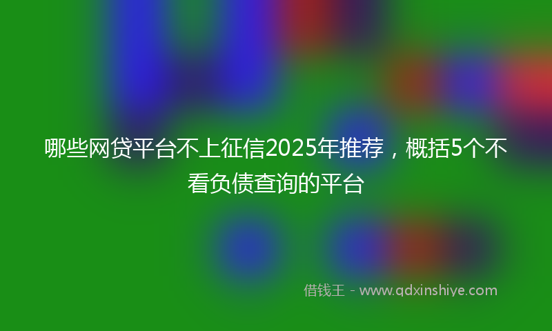 哪些网贷平台不上征信2025年推荐，概括5个不看负债查询的平台