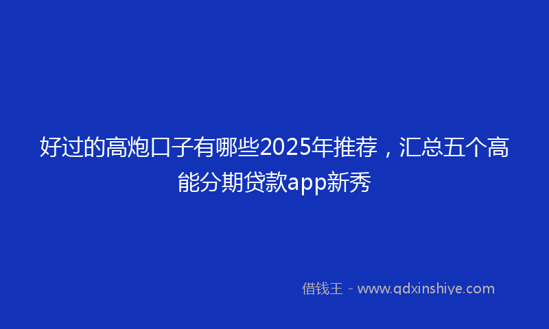 好过的高炮口子有哪些2025年推荐，汇总五个高能分期贷款app新秀