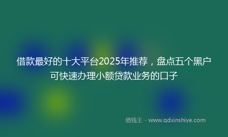 借款最好的十大平台2025年推荐，盘点五个黑户可快速办理小额贷款业务的口子