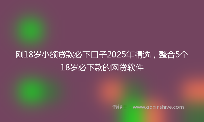 刚18岁小额贷款必下口子2025年精选，整合5个18岁必下款的网贷软件