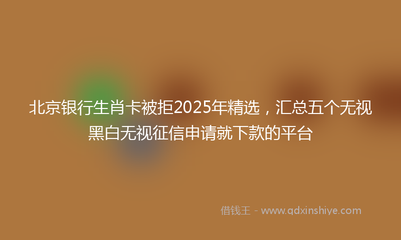 北京银行生肖卡被拒2025年精选，汇总五个无视黑白无视征信申请就下款的平台