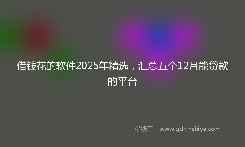 借钱花的软件2025年精选，汇总五个12月能贷款的平台