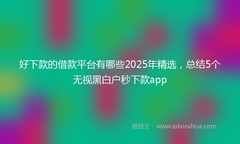 好下款的借款平台有哪些2025年精选，总结5个无视黑白户秒下款app
