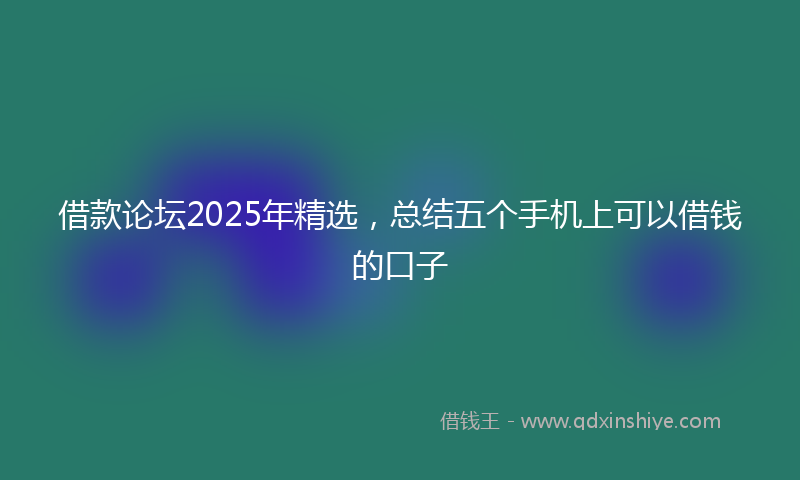 借款论坛2025年精选，总结五个手机上可以借钱的口子
