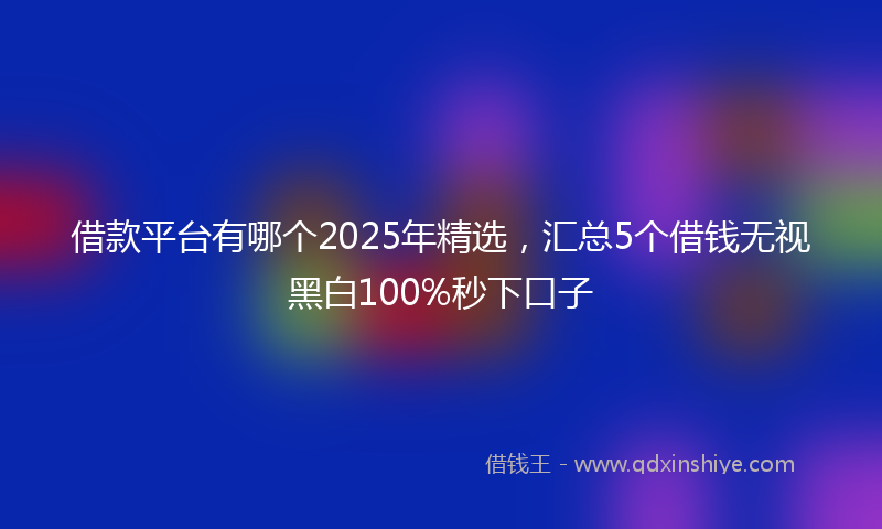 借款平台有哪个2025年精选，汇总5个借钱无视黑白100%秒下口子