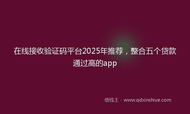 在线接收验证码平台2025年推荐，整合五个贷款通过高的app