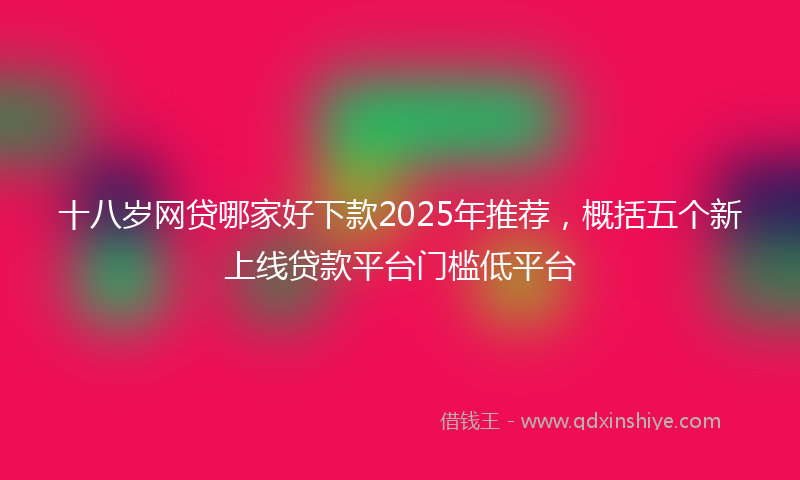 十八岁网贷哪家好下款2025年推荐，概括五个新上线贷款平台门槛低平台