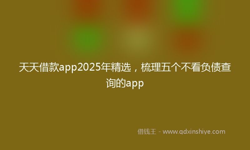 天天借款app2025年精选，梳理五个不看负债查询的app