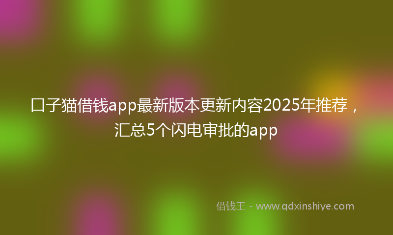 口子猫借钱app最新版本更新内容2025年推荐，汇总5个闪电审批的app