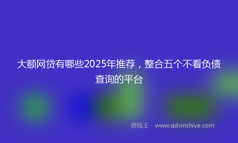 大额网贷有哪些2025年推荐，整合五个不看负债查询的平台