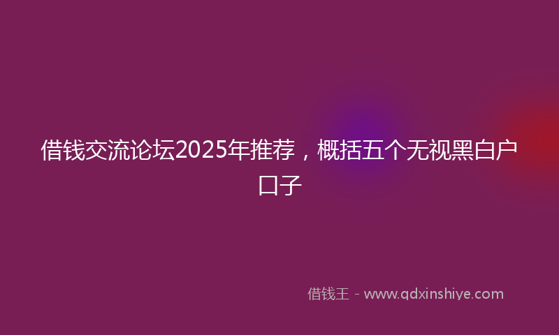 借钱交流论坛2025年推荐，概括五个无视黑白户口子