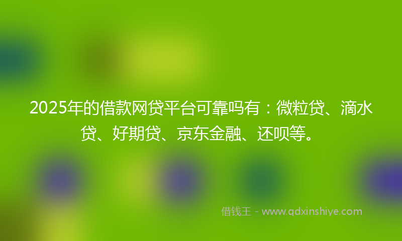 2025年的借款网贷平台可靠吗有：微粒贷、滴水贷、好期贷、京东金融、还呗等。