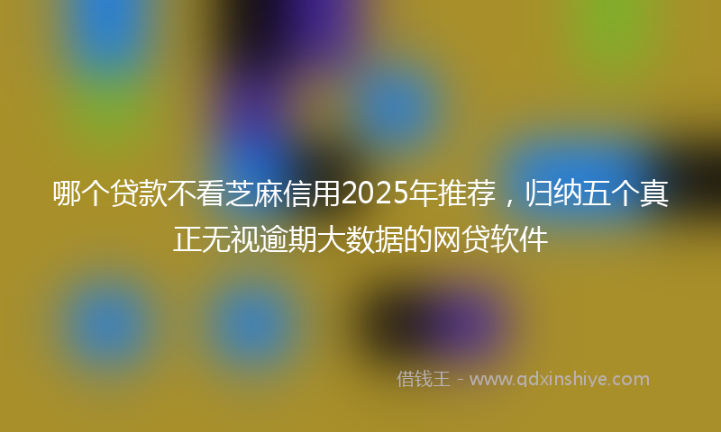 哪个贷款不看芝麻信用2025年推荐，归纳五个真正无视逾期大数据的网贷软件